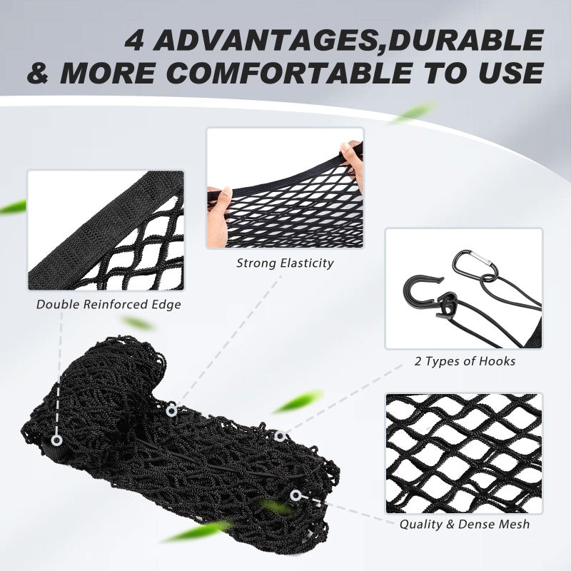Karltys Envelope Style Cargo Net for 2020-2025 Ford Explorer  Heavy Duty Rear Trunk Mesh Cargo Net for Explorer Accessories  Elastic Nylon Mesh Storage Netting Organizer - Image 3